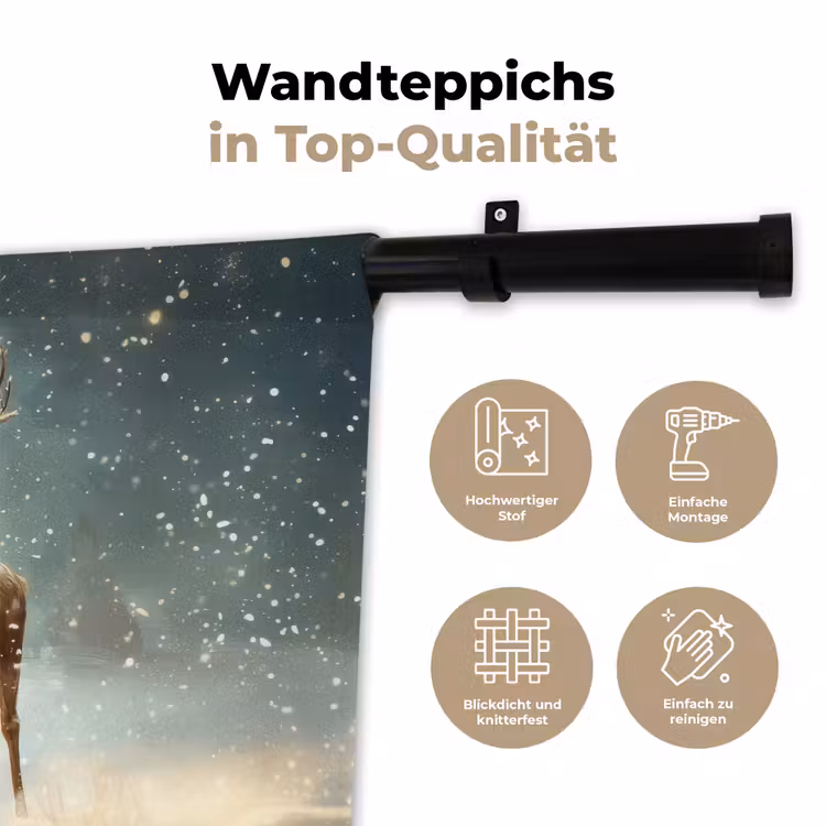Wandteppich - Weihnachtszauber - Winterwald - Rentier — 7