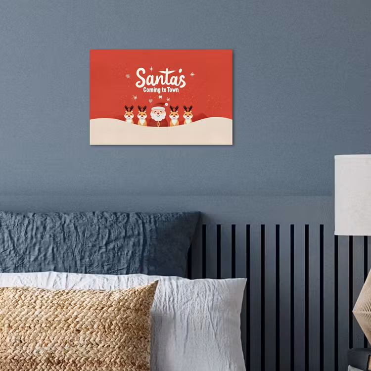 Poster - Illustration - Weihnachtsmann - Rentier - Rot — 3