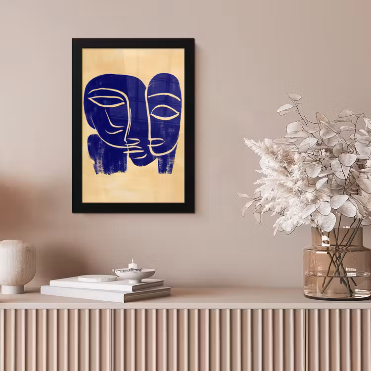 Bilder mit Rahmen - Ockergelb - Blau - Einfache Linien — 4