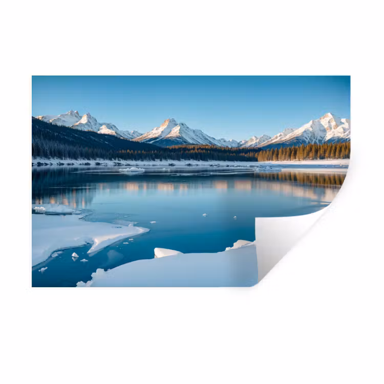 Wandtattoo – Landschaft - Winter - See - Berg - Aussicht - Eis — 1