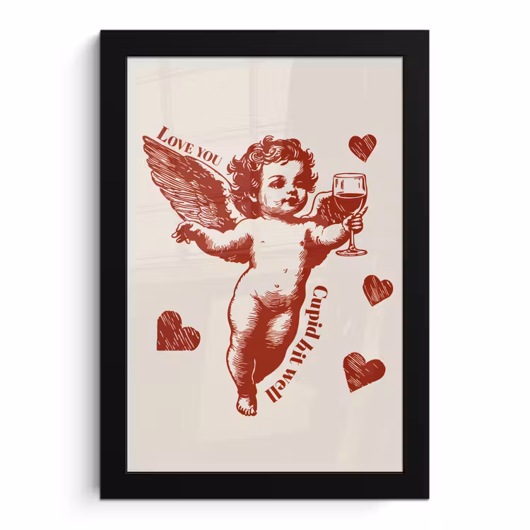 Bilder mit Rahmen - Amor - Herzen - Rot - Klassisch — 1