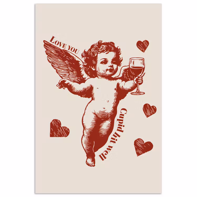 Poster - Amor - Herzen - Rot - Klassisch — 1