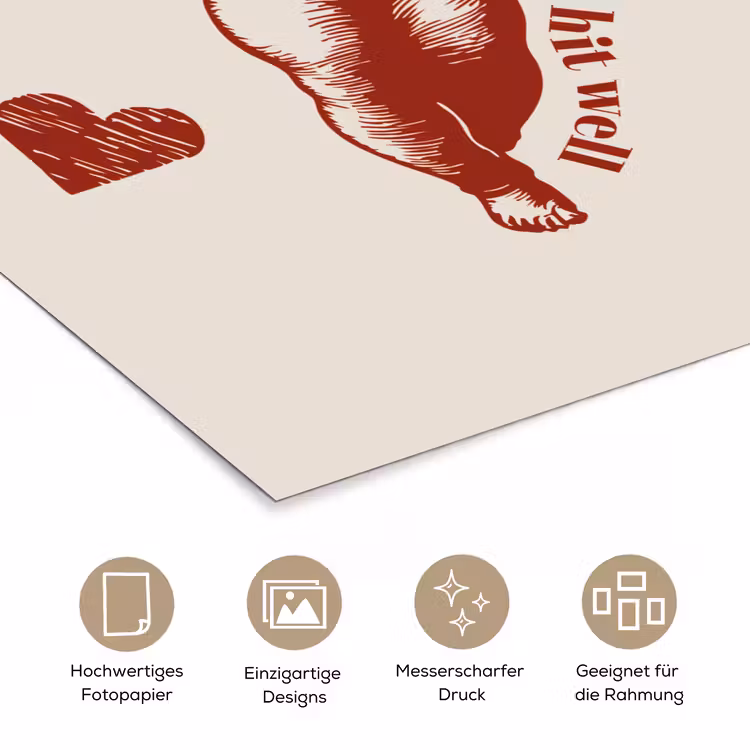 Poster - Amor - Herzen - Rot - Klassisch — 5