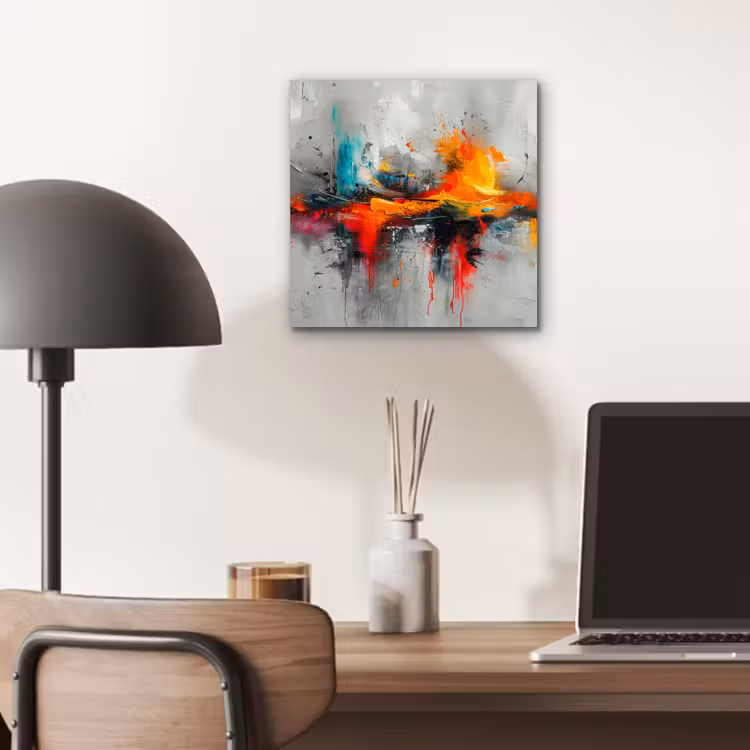 Alu-Dibond-Bild - Moderne Kunst - Orange - Grau - Abstrakt — 6