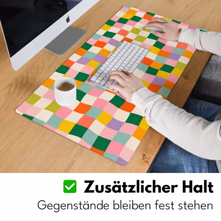 Schreibtischunterlage - Quadrate - Bunt - Gewellt — 3