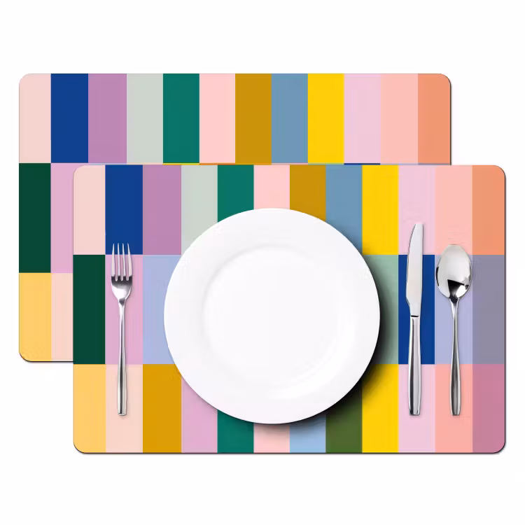 Tischset - 6 Stück - Streifen - Blau - Muster - Abstrakt — 2