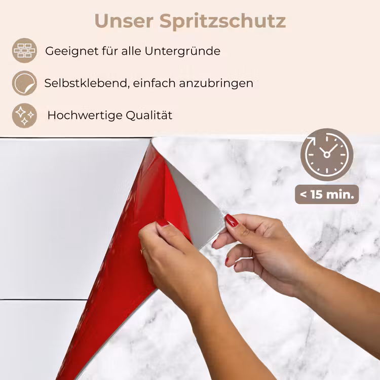 Spritzschutz Küche - Klassisch - Marmor - Adern - Grau — 5