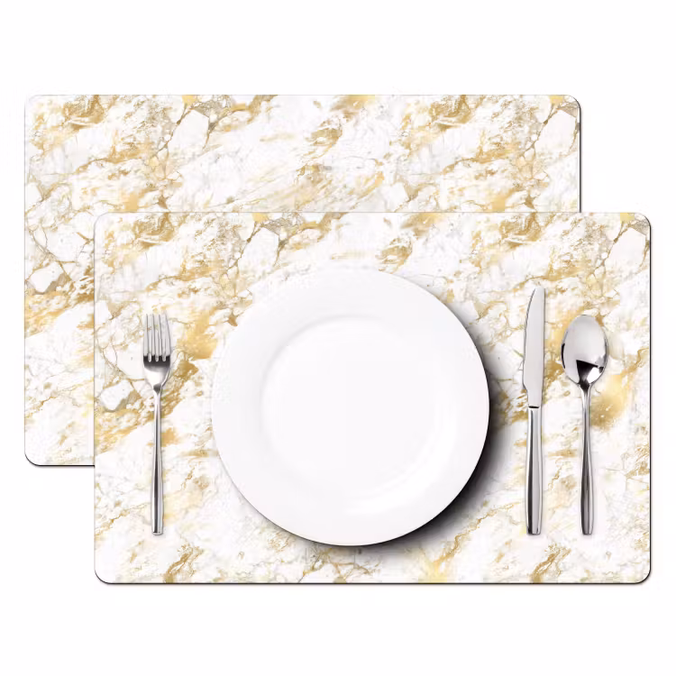 Tischset - 6 Stück - Marmor - Gold - Strukturiert — 2