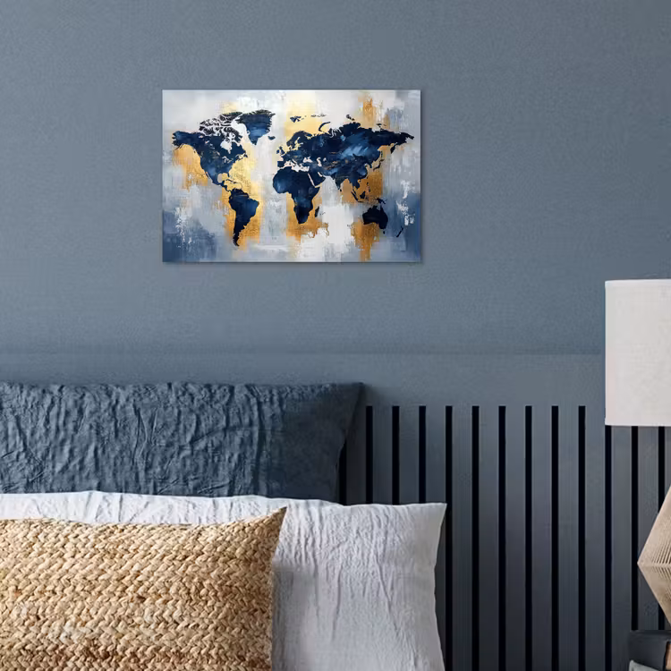 Poster - Weltkarte - Blau - Abstrakt — 3