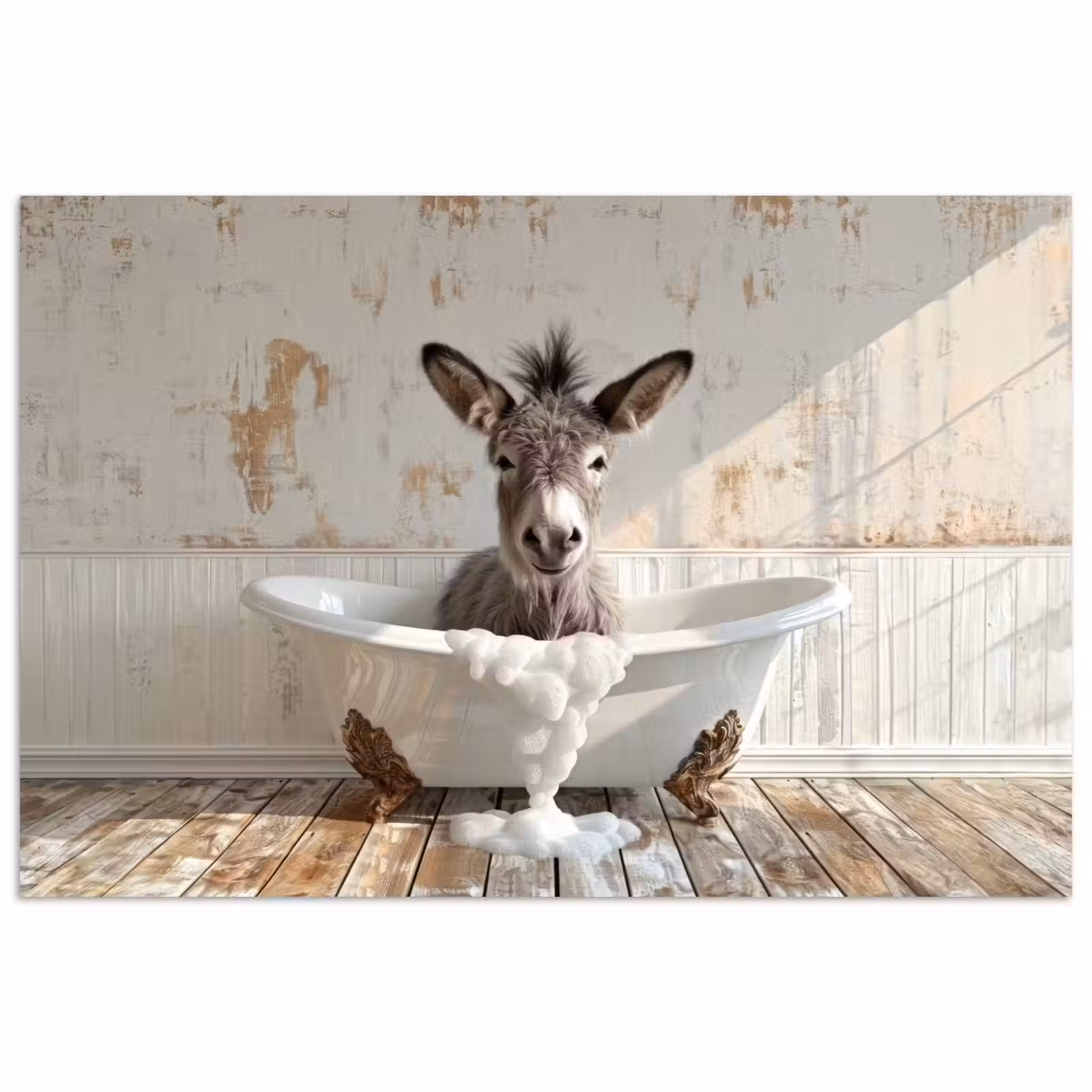 Poster - Esel - Tiere - Badewanne - Schaumstoff — 1