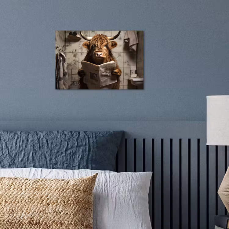 Poster - Scotch highlander - Toilette - Zeitung - Badezimmer — 3