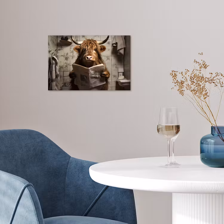 Poster - Scotch highlander - Toilette - Zeitung - Badezimmer — 4