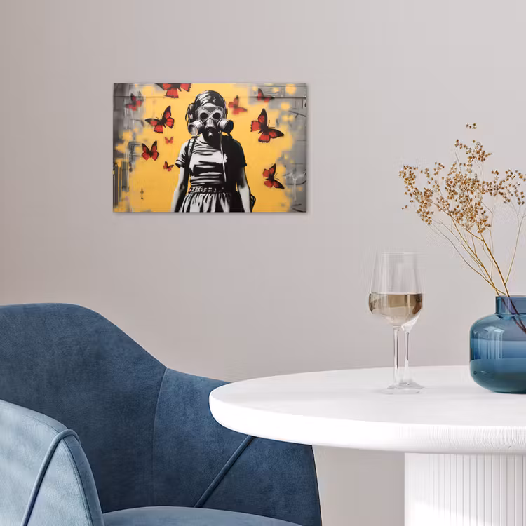 Poster - Mädchen - Gasmaske - Schmetterlinge - Graffiti — 4