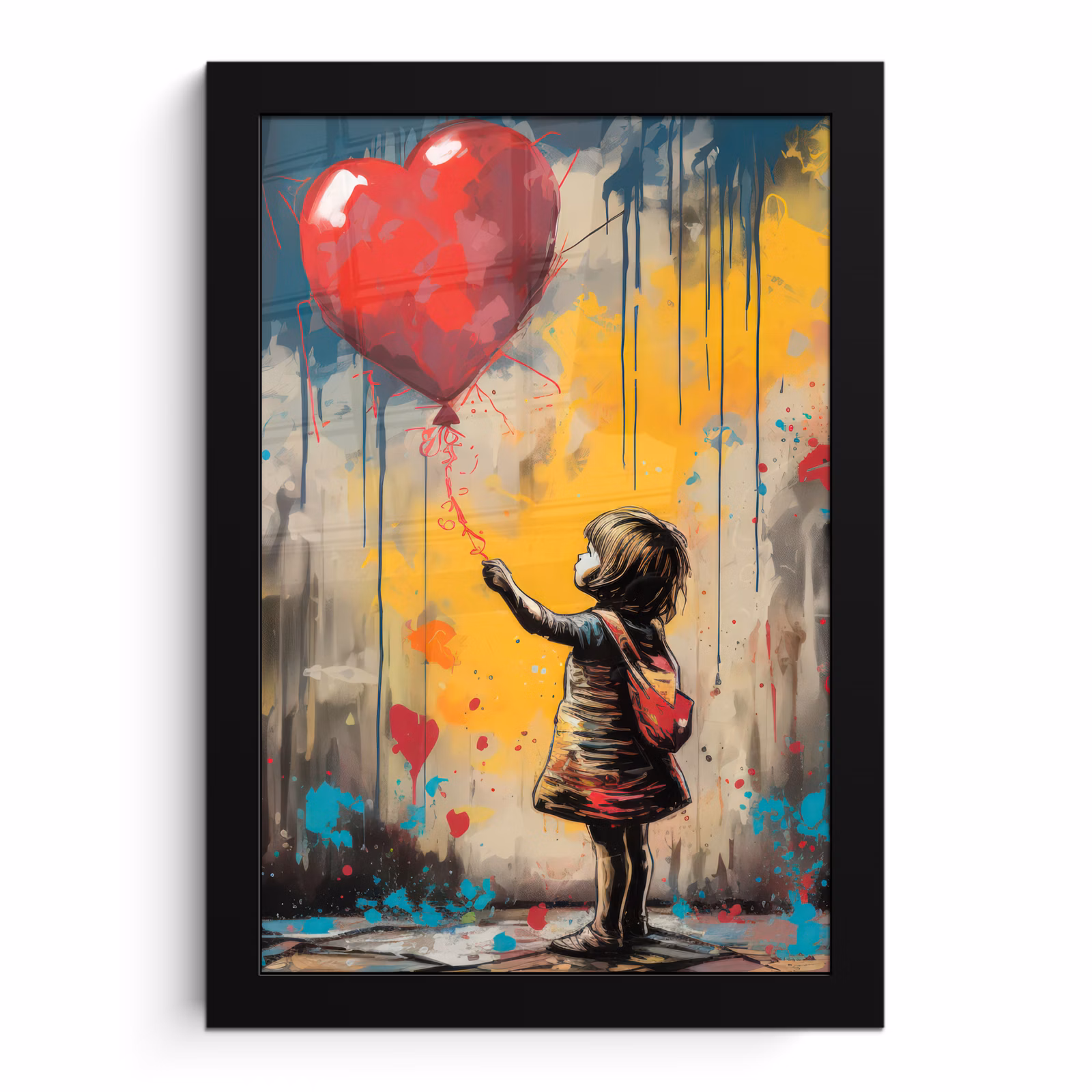 Bilder mit Rahmen - Mädchen - Luftballon - Herz - Graffiti — 1