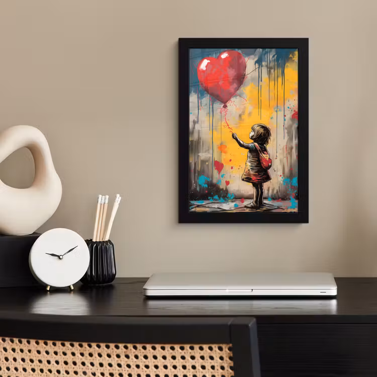 Bilder mit Rahmen - Mädchen - Luftballon - Herz - Graffiti — 2