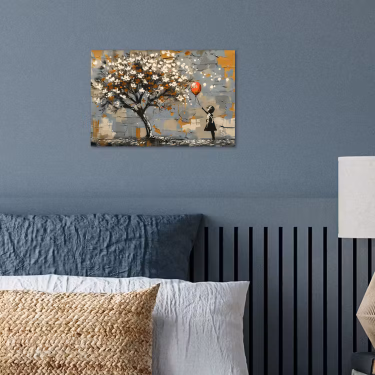 Poster - Baum - Graffiti - Banksy-Stil - Ballon-Mädchen — 3