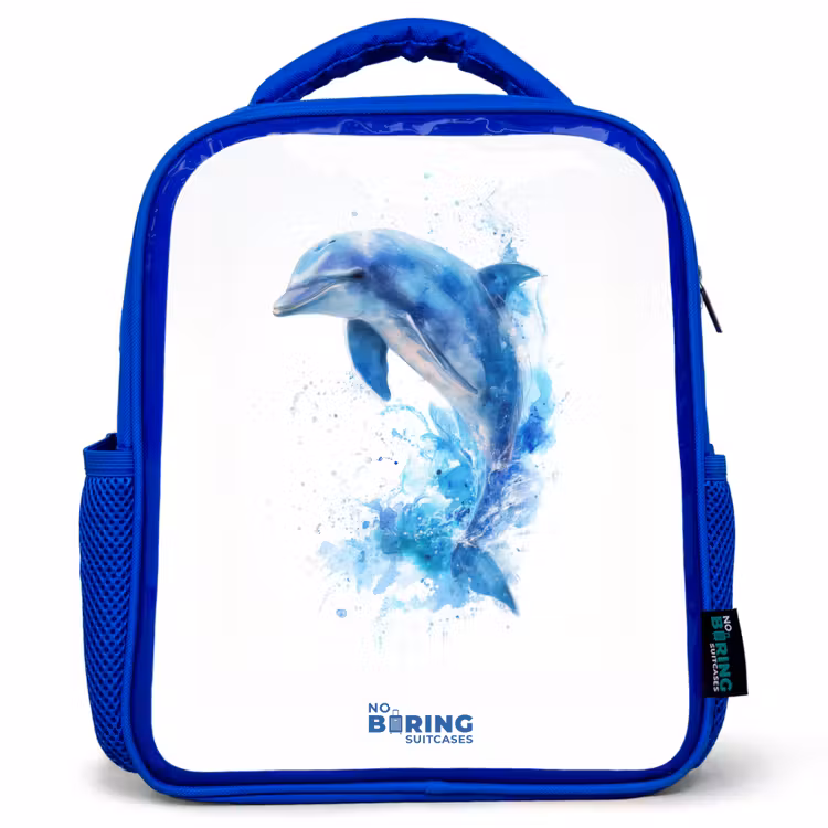 Kinderrucksack - Blau - Springender blauer Delfin — 1