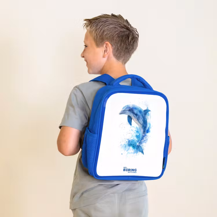 Kinderrucksack - Blau - Springender blauer Delfin — 5