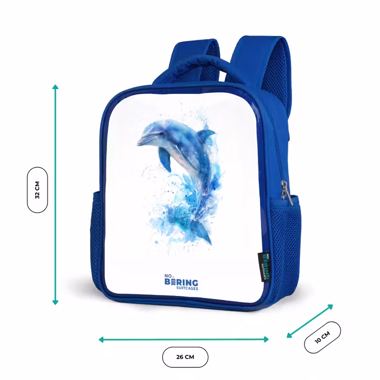 Kinderrucksack - Blau - Springender blauer Delfin — 6