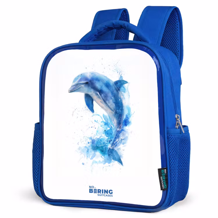 Kinderrucksack - Blau - Springender blauer Delfin — 8