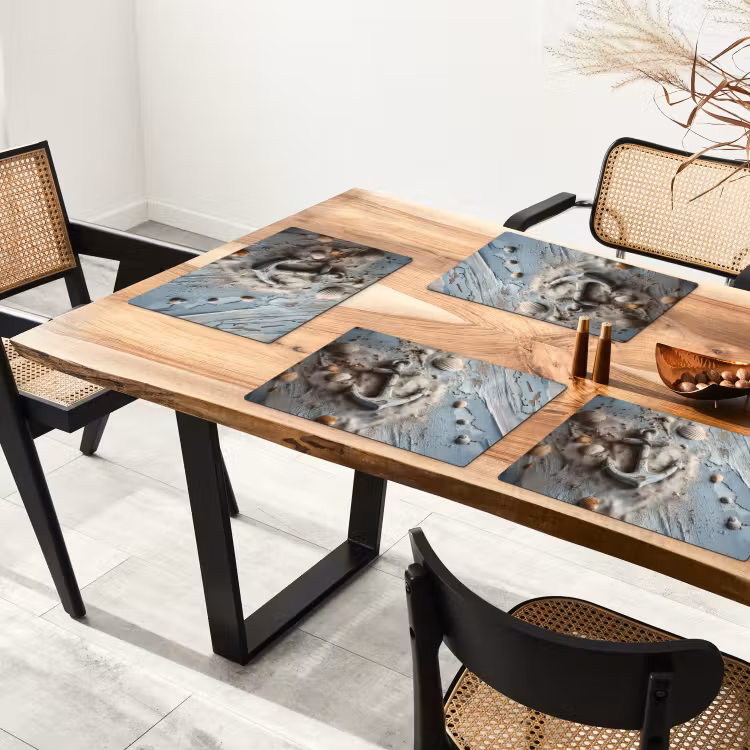 Tischset - 6 Stück - Anker - Holz - Muscheln - Sand — 3