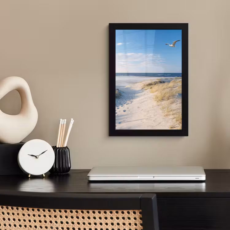 Bilder mit Rahmen - Düne - Möwe - Strand - Meer - Sonne — 2