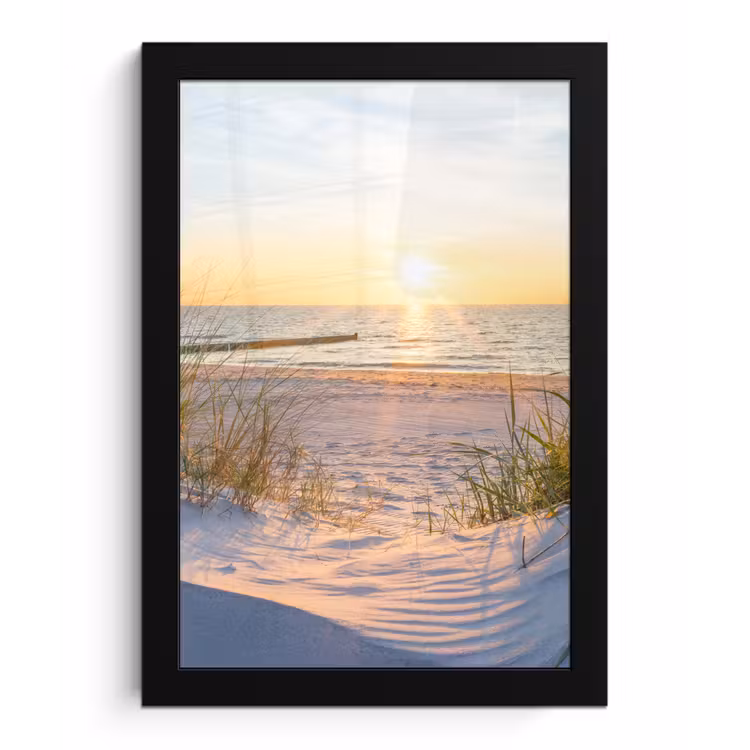 Bilder mit Rahmen - Strand - Sonne - Düne - Gras - Sand - Horizont — 1