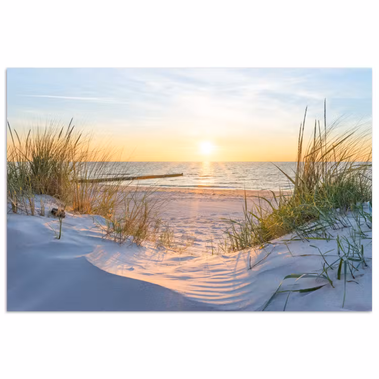 Poster - Strand - Sonne - Düne - Gras - Sand - Horizont — 1