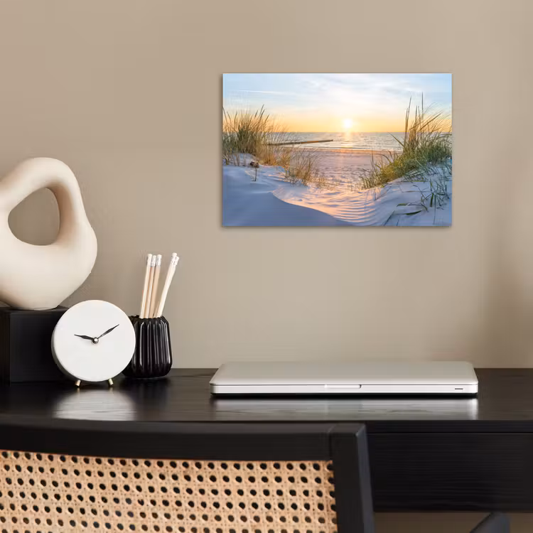 Poster - Strand - Sonne - Düne - Gras - Sand - Horizont — 2
