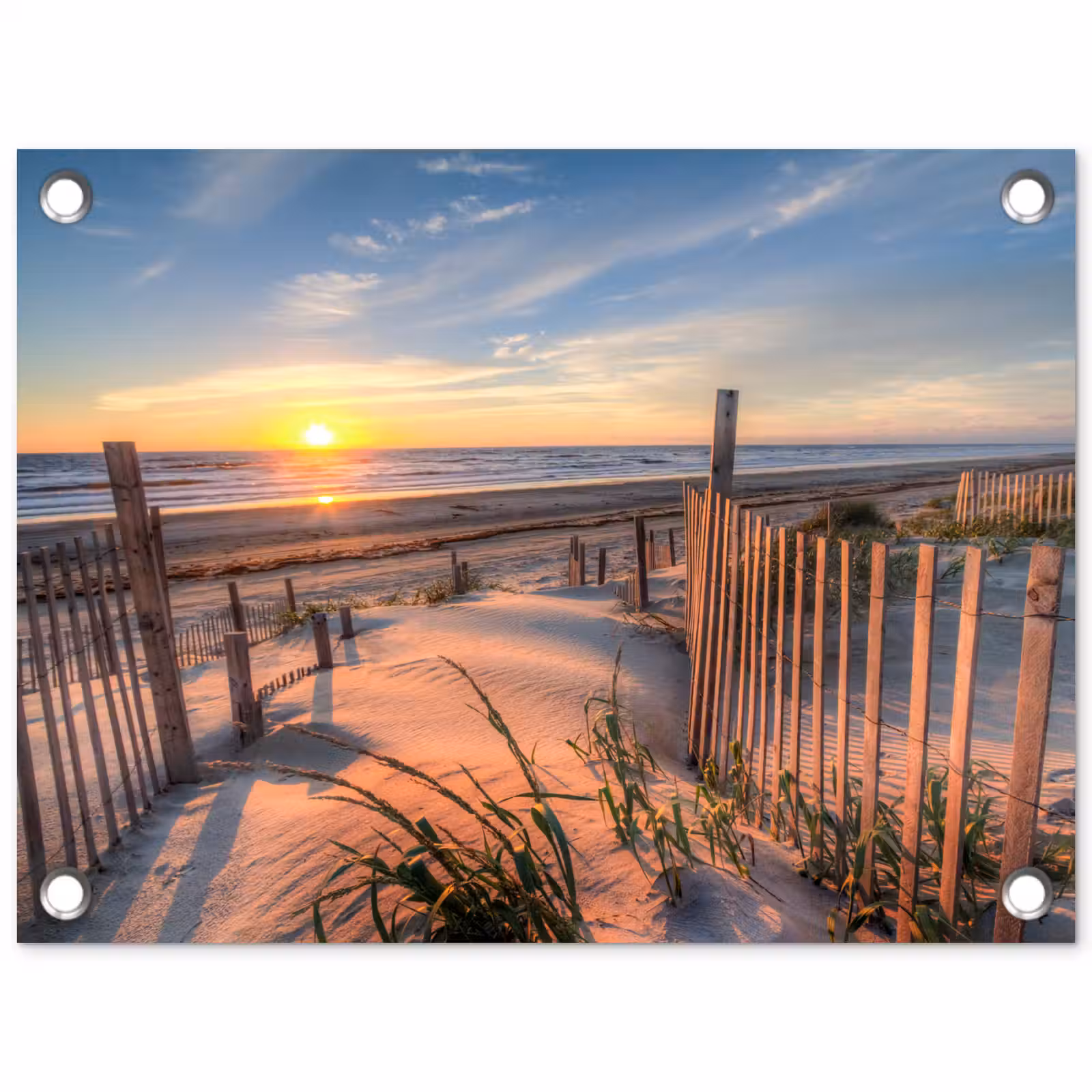 Gartenposter - Strand - Meer - Düne - Sonnenuntergang - Landschaft — 1