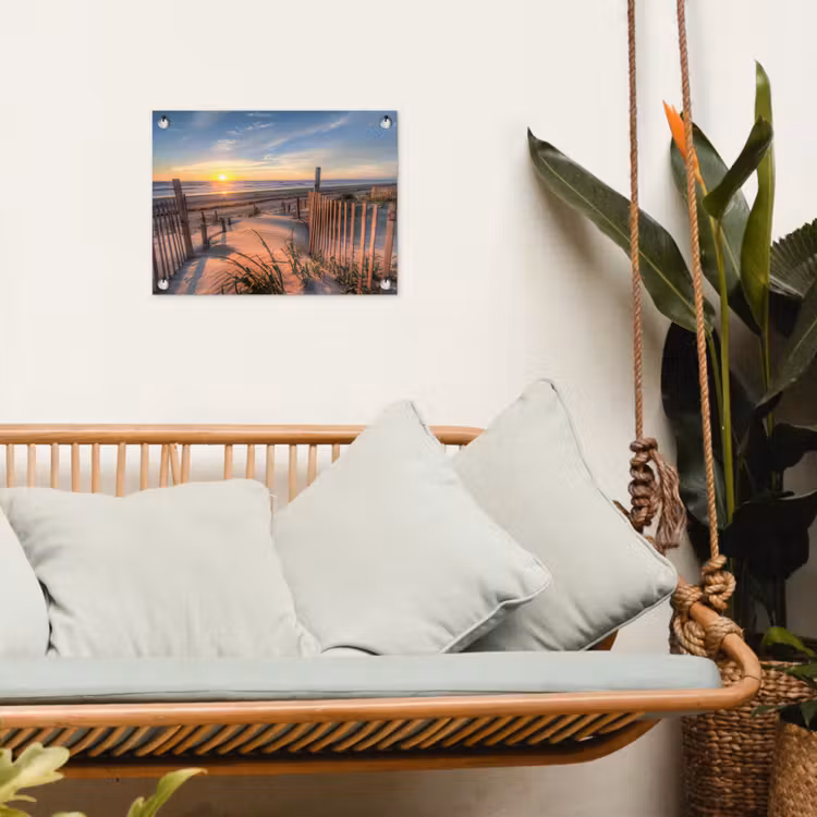 Gartenposter - Strand - Meer - Düne - Sonnenuntergang - Landschaft — 4