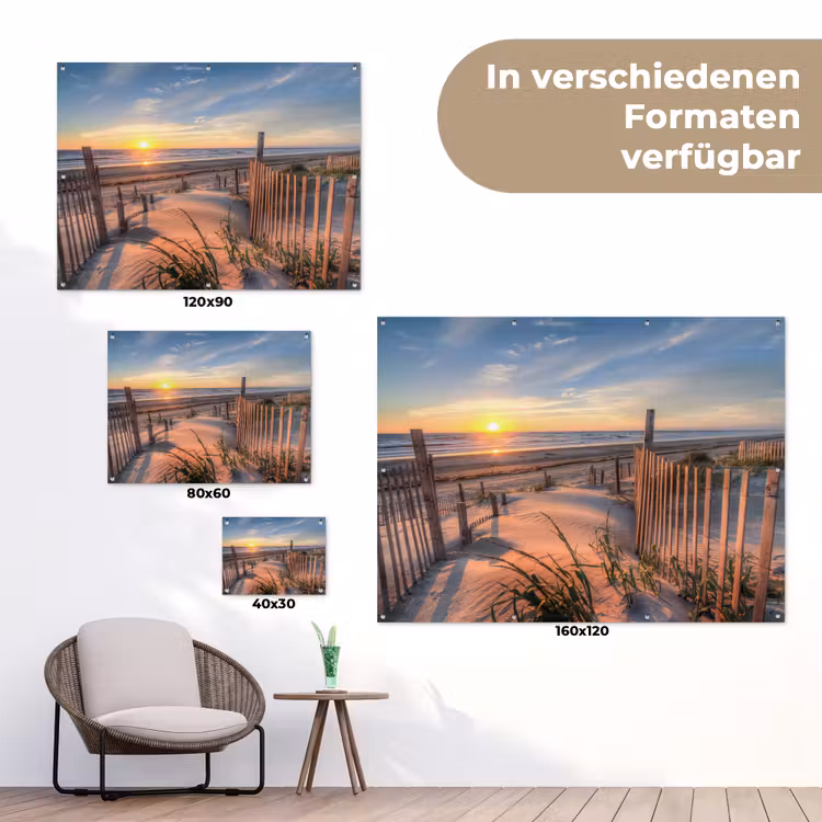 Gartenposter - Strand - Meer - Düne - Sonnenuntergang - Landschaft — 6
