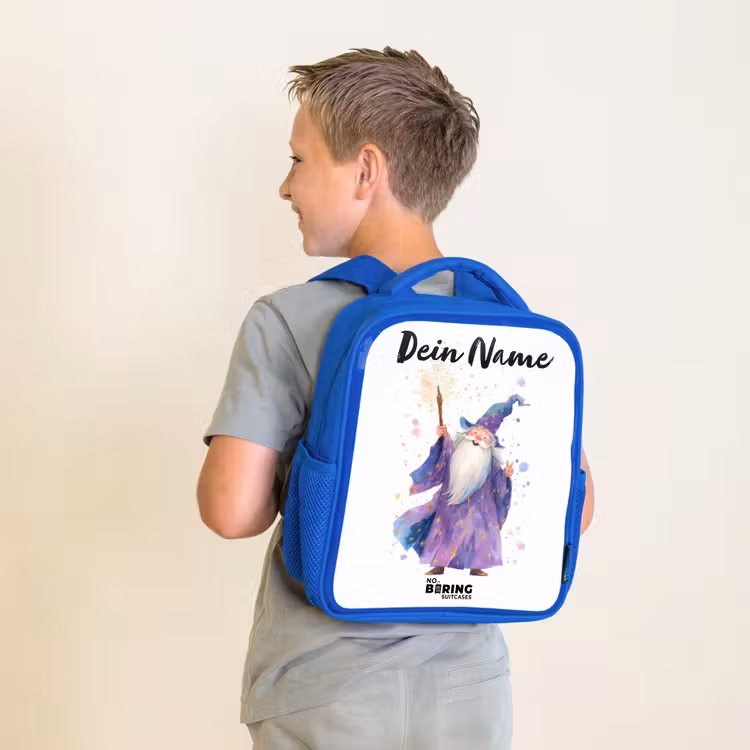Kinderrucksack - Blau - Alter Magier mit Stab — 5