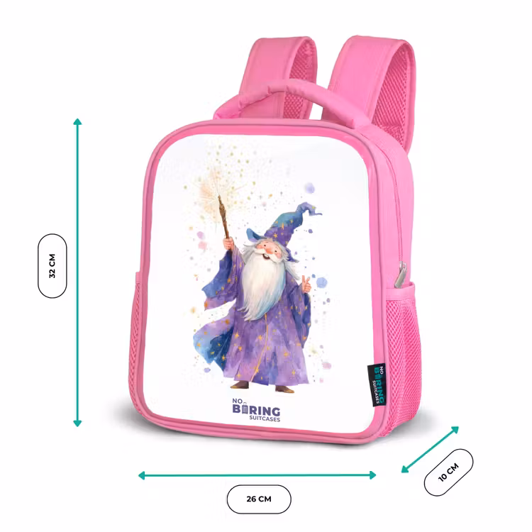 Rucksack Kind - Rosa - Alter Magier mit Stab — 4