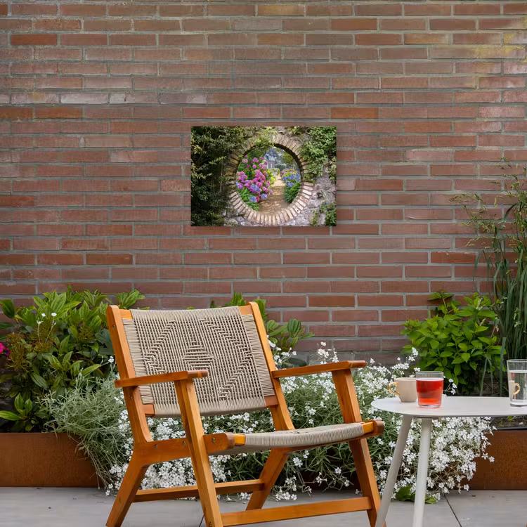 Outdoor Leinwand - Florales Gartentor — 2