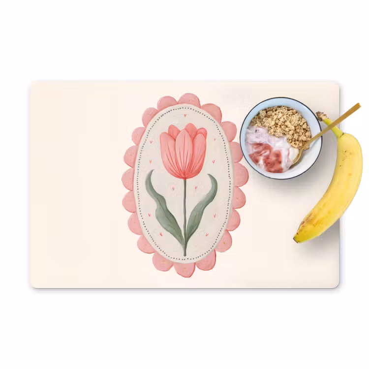 Tischset - 6 Stück - Tulpe - Rahmen - Oval - Illustration — 1