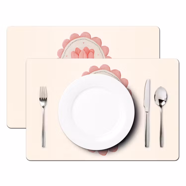 Tischset - 6 Stück - Tulpe - Rahmen - Oval - Illustration — 2