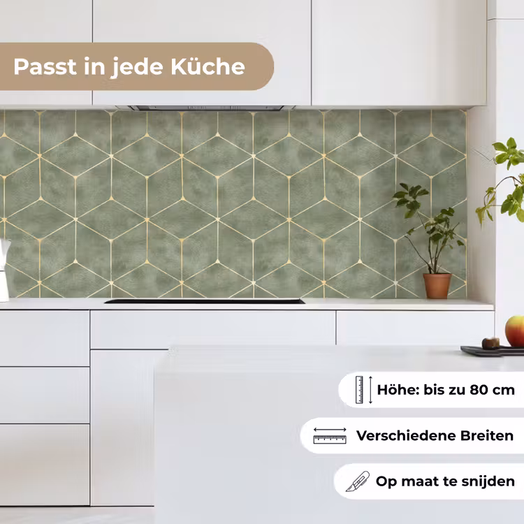 Küchenrückwand - Dezent - Geometrisch - Gold - Grün — 7