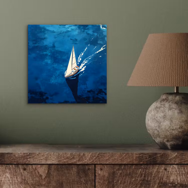 Alu-Dibond-Bild - Segelboot - Wasser - Abstrakt - Schatten — 3