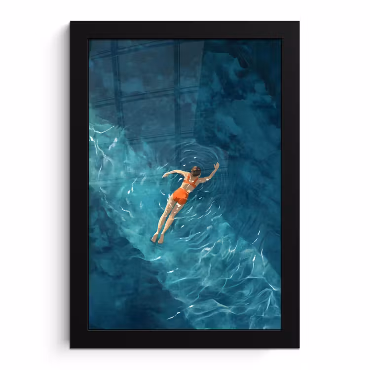 Bilder mit Rahmen - Frau - Wasser - Bikini - Orange — 1