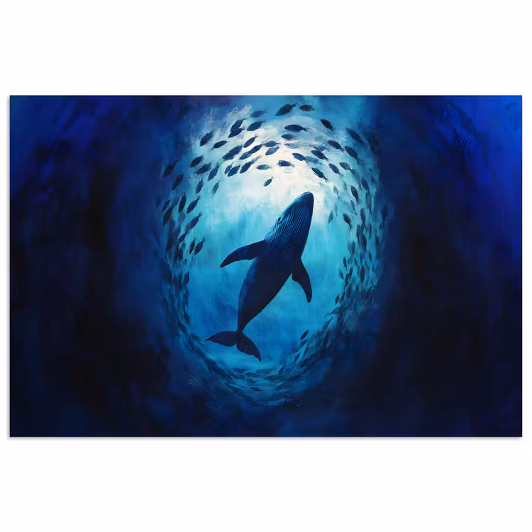 Poster - Wal - Fisch - Dunkelblau — 1