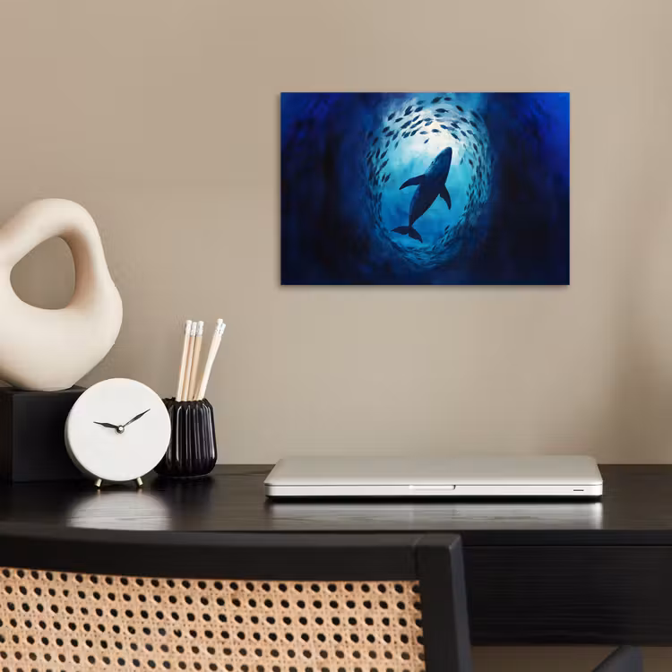 Poster - Wal - Fisch - Dunkelblau — 2