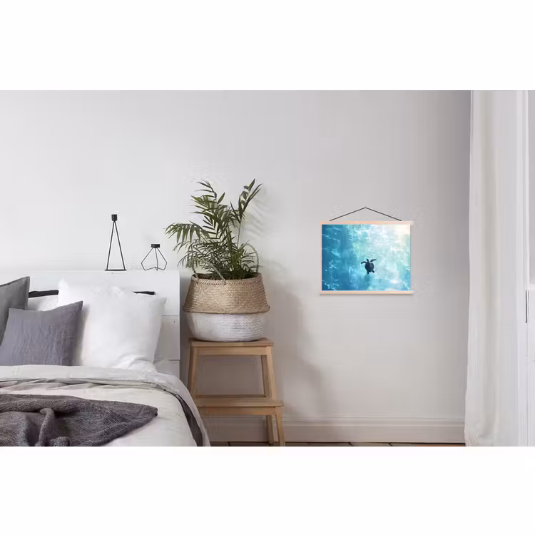 Stoffbild - Schildkröte - Meer - Blau - Glitzern — 3
