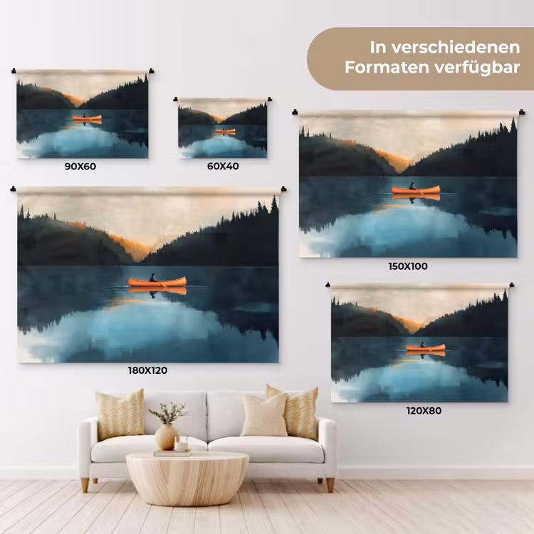 Wandteppich - Wälder - See - Kanu - Orange — 8