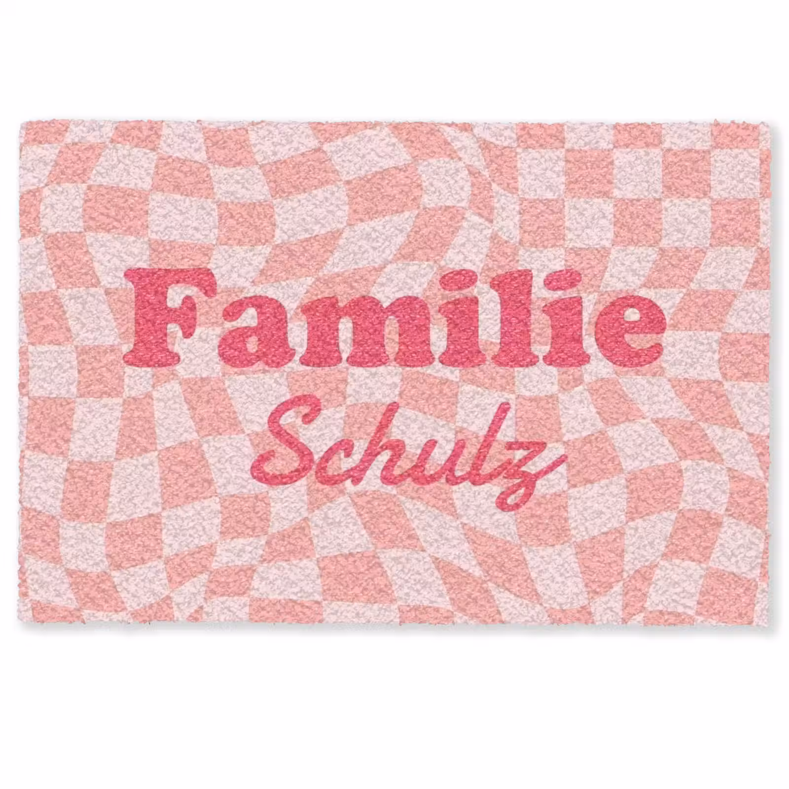 Personalisierbare fußmatte - Familie - Rosa — 1