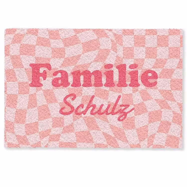 Personalisierbare fußmatte - Familie - Rosa — 1