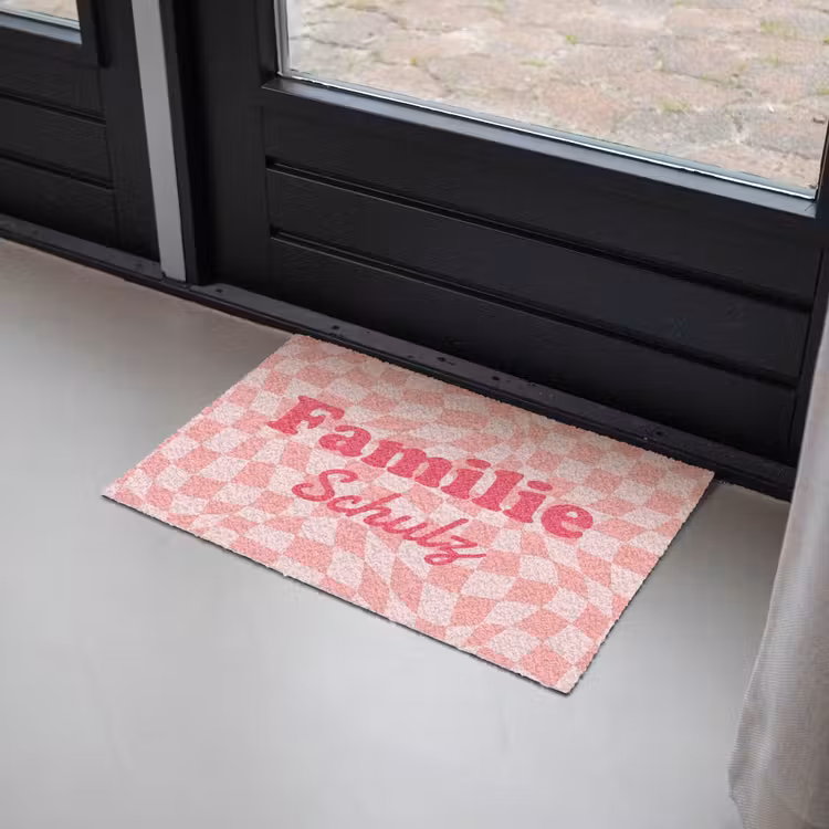 Personalisierbare fußmatte - Familie - Rosa — 2