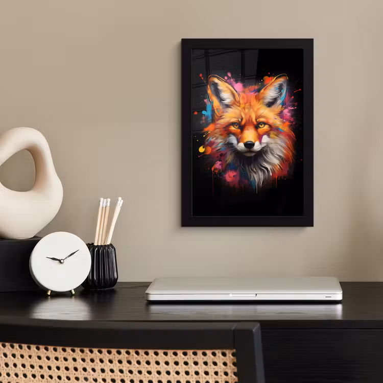 Bilder mit Rahmen - Graffiti - Fuchs - Schwarz - Pop-Art — 2