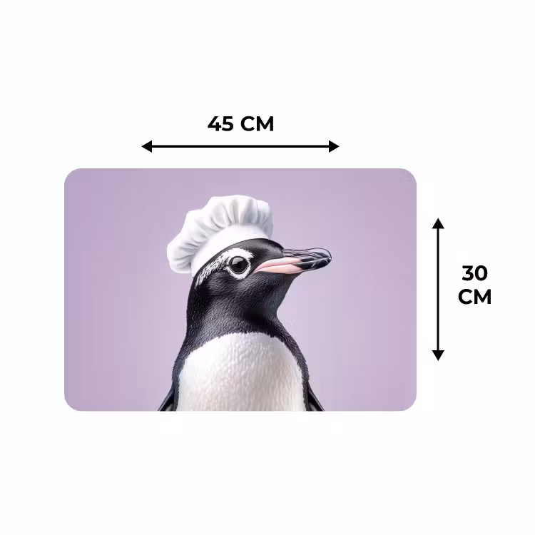 Tischset - 6 Stück - Pinguin - Kochmütze - Lieb - Lila — 3