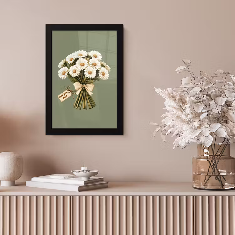 Bilder mit Rahmen - Farbband - Blumenstrauß - Grün - Zitat — 4